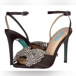 Blue by Betsey Johnson Heidi Black Satin Heel